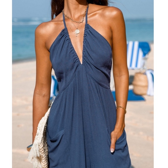 NWOT- Women's Plunge Halter Jogger Jumpsuit - Picture 2 of 4